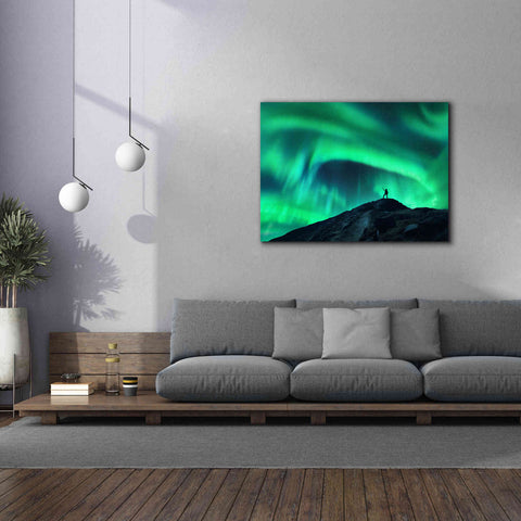 Image of 'Northern Lights And Woman' by Epic Portfolio, Giclee Canvas Wall Art,54x40