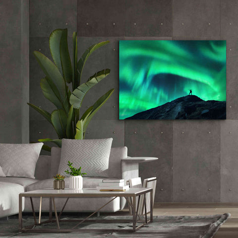 Image of 'Northern Lights And Woman' by Epic Portfolio, Giclee Canvas Wall Art,54x40