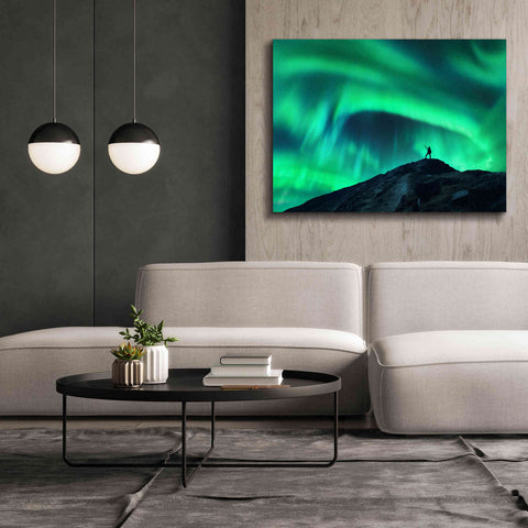 Image of 'Northern Lights And Woman' by Epic Portfolio, Giclee Canvas Wall Art,54x40