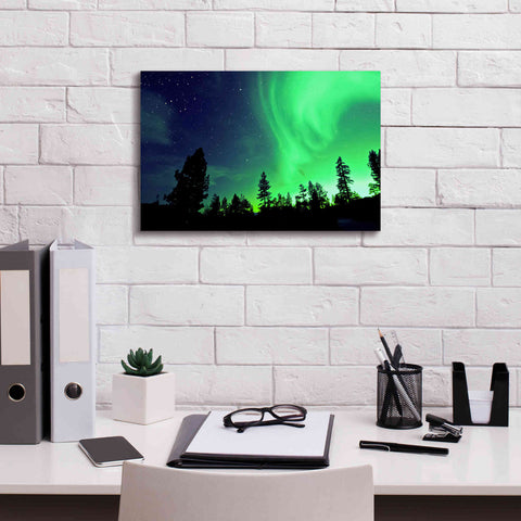 Image of 'Northern Lights Aurora Borealis 2' by Epic Portfolio, Giclee Canvas Wall Art,18x12