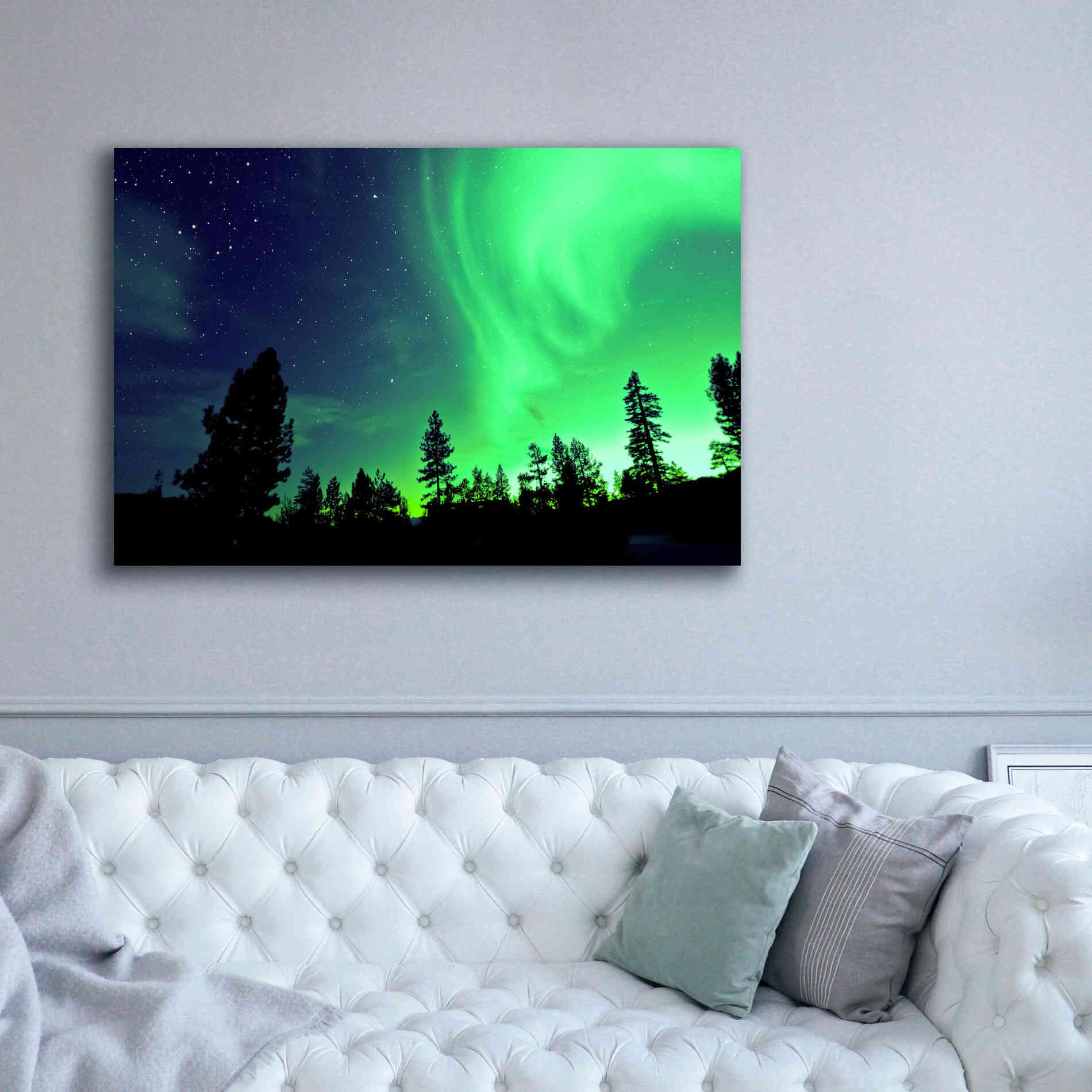 'Northern Lights Aurora Borealis 2' by Epic Portfolio, Giclee Canvas Wall Art,60x40