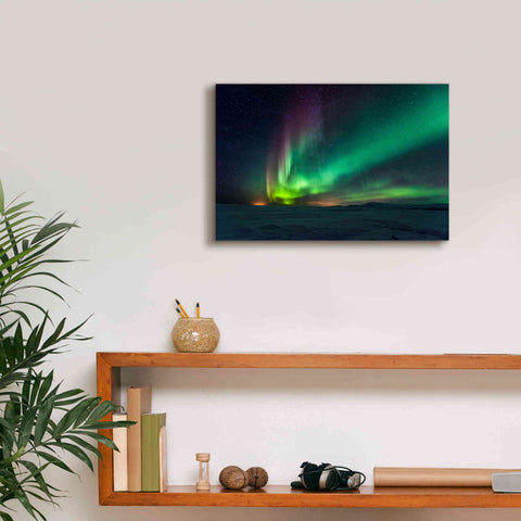 Image of 'Northern Lights Aurora Borealis 3' by Epic Portfolio, Giclee Canvas Wall Art,18x12