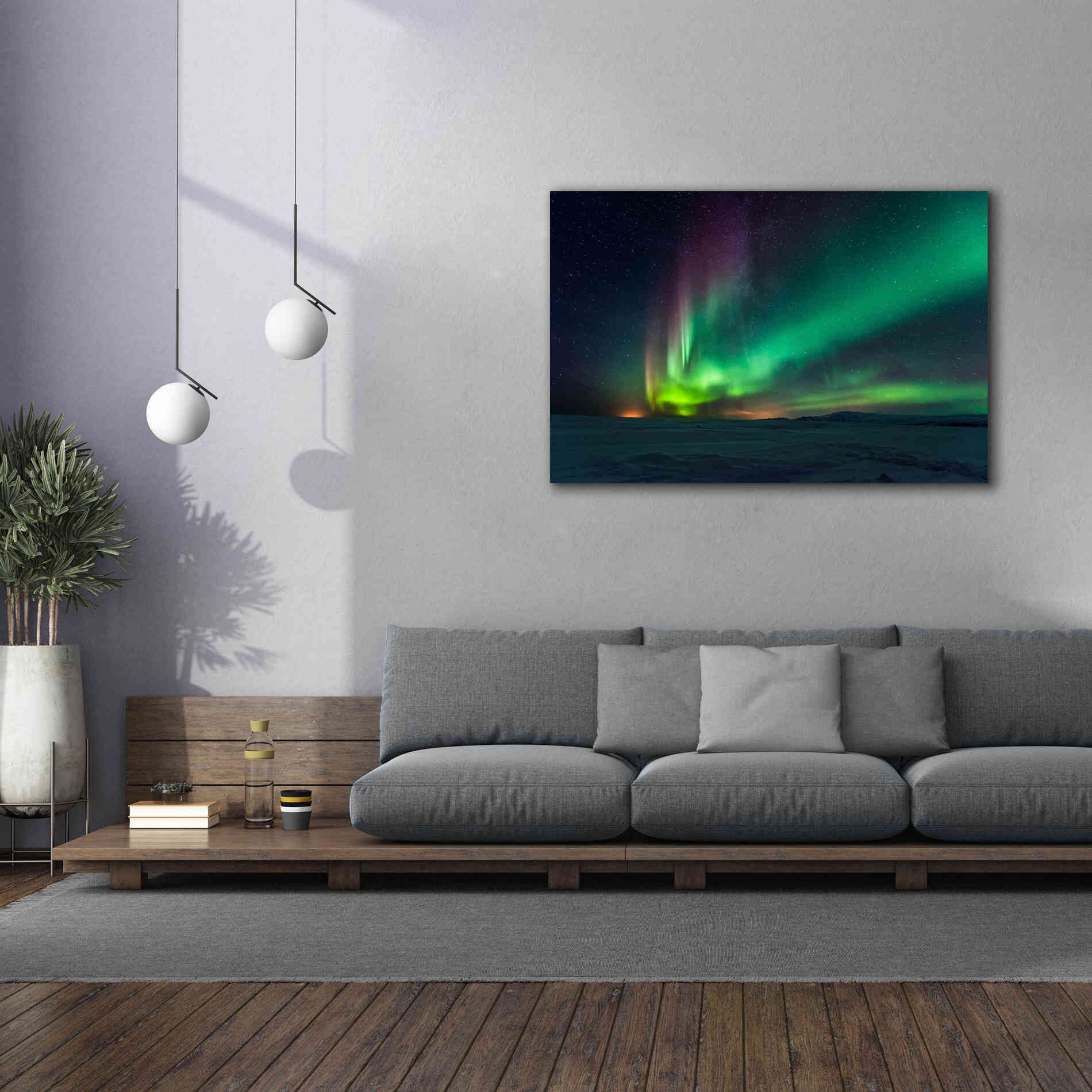 'Northern Lights Aurora Borealis 3' by Epic Portfolio, Giclee Canvas Wall Art,60x40