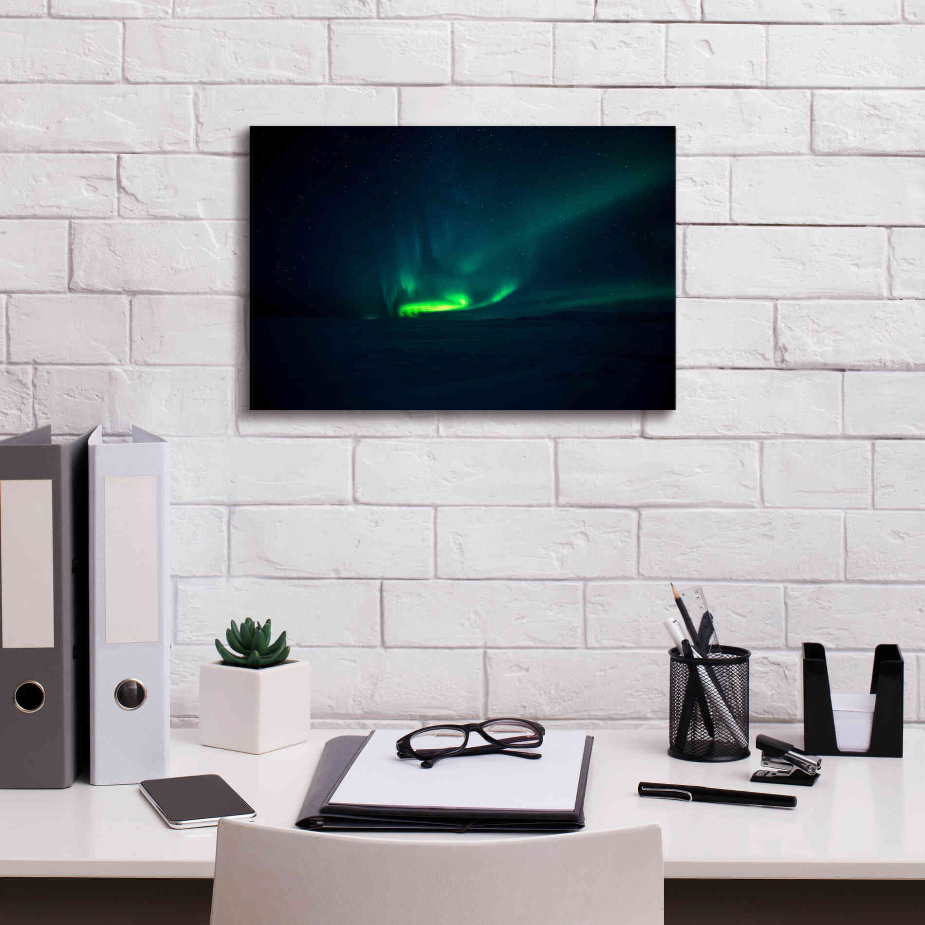 'Northern Lights Aurora Borealis 4' by Epic Portfolio, Giclee Canvas Wall Art,18x12