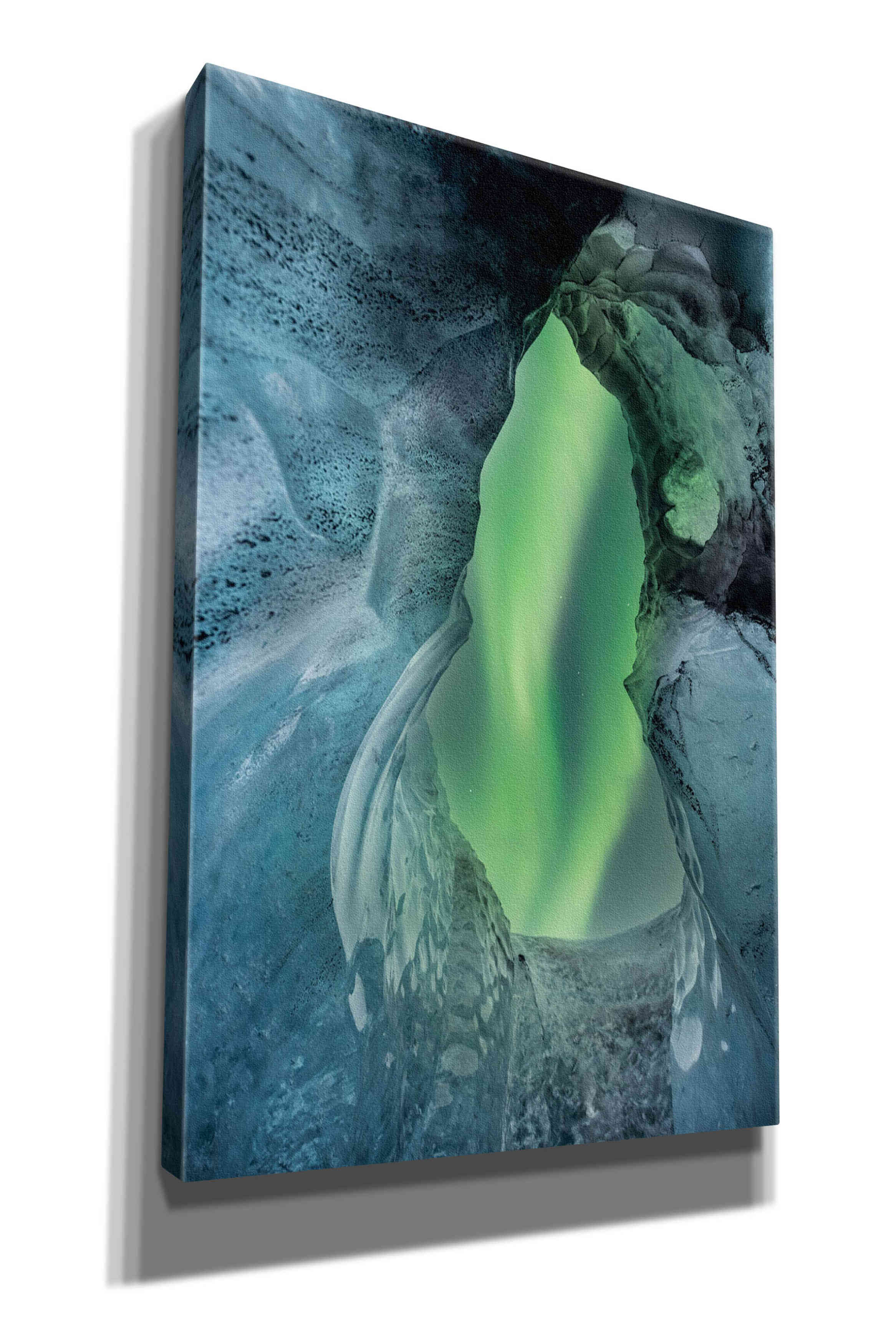 'Northern Lights Aurora Borealis Over Glacier Ice 1' by Epic Portfolio, Giclee Canvas Wall Art