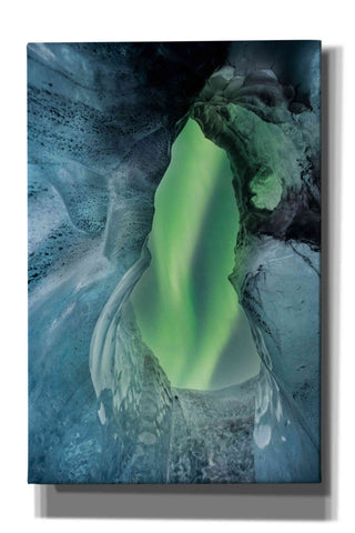 Image of 'Northern Lights Aurora Borealis Over Glacier Ice 1' by Epic Portfolio, Giclee Canvas Wall Art