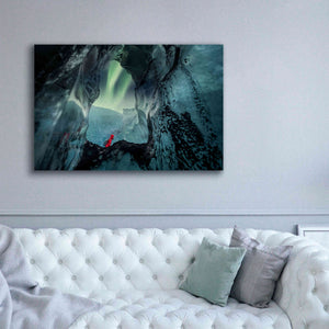 'Northern Lights Aurora Borealis Over Glacier Ice 2' by Epic Portfolio, Giclee Canvas Wall Art,60x40