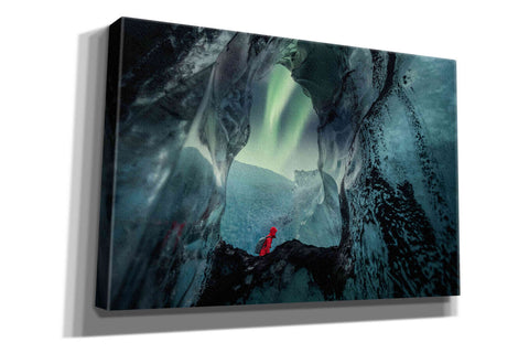 Image of 'Northern Lights Aurora Borealis Over Glacier Ice 2' by Epic Portfolio, Giclee Canvas Wall Art