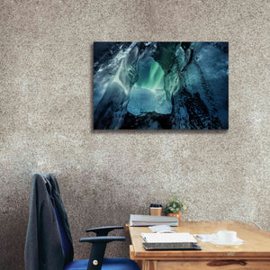 'Northern Lights Aurora Borealis Over Glacier Ice 3' by Epic Portfolio, Giclee Canvas Wall Art,40x26