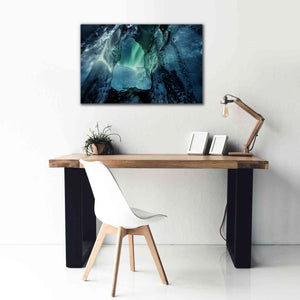 'Northern Lights Aurora Borealis Over Glacier Ice 3' by Epic Portfolio, Giclee Canvas Wall Art,40x26