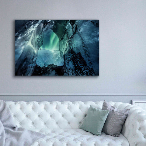 Image of 'Northern Lights Aurora Borealis Over Glacier Ice 3' by Epic Portfolio, Giclee Canvas Wall Art,60x40