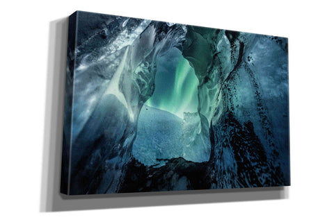 Image of 'Northern Lights Aurora Borealis Over Glacier Ice 3' by Epic Portfolio, Giclee Canvas Wall Art