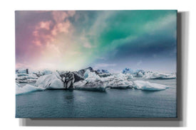 'Northern Lights Aurora Borealis Over Jokulsarlon' by Epic Portfolio, Giclee Canvas Wall Art