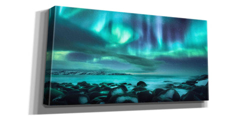 Image of 'Northern Lights Aurora Borealis Over Ocean' by Epic Portfolio, Giclee Canvas Wall Art