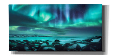 Image of 'Northern Lights Aurora Borealis Over Ocean' by Epic Portfolio, Giclee Canvas Wall Art