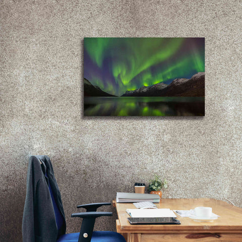 Image of 'Northern Lights In Ersfjorden' by Epic Portfolio, Giclee Canvas Wall Art,40x26