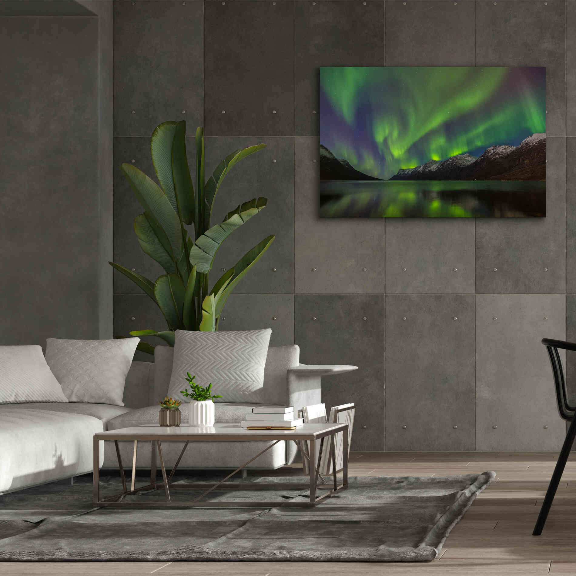 'Northern Lights In Ersfjorden' by Epic Portfolio, Giclee Canvas Wall Art,60x40