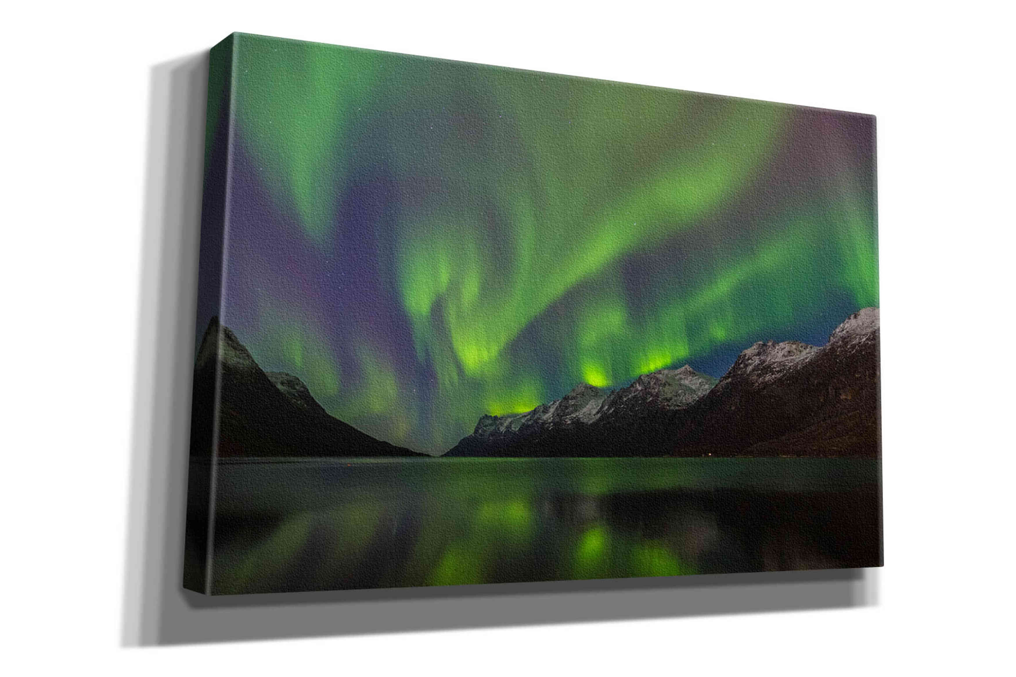 'Northern Lights In Ersfjorden' by Epic Portfolio, Giclee Canvas Wall Art