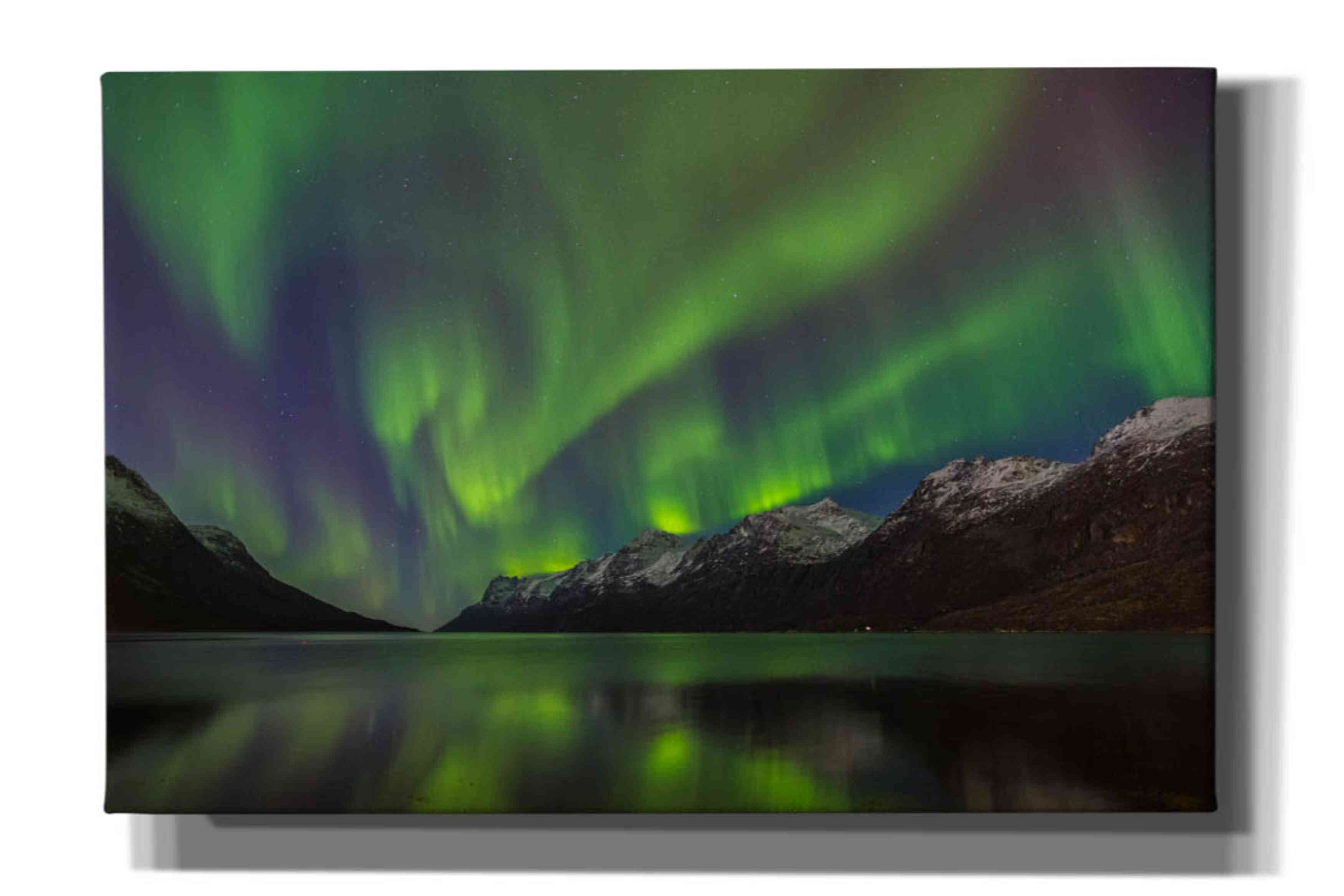 'Northern Lights In Ersfjorden' by Epic Portfolio, Giclee Canvas Wall Art
