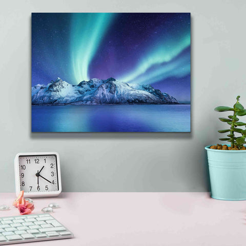 Image of 'Northern Lights In The Lofoten Islands Norway 1' by Epic Portfolio, Giclee Canvas Wall Art,16x12