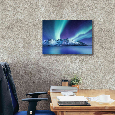 Image of 'Northern Lights In The Lofoten Islands Norway 1' by Epic Portfolio, Giclee Canvas Wall Art,26x18