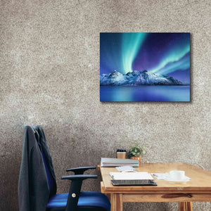 'Northern Lights In The Lofoten Islands Norway 1' by Epic Portfolio, Giclee Canvas Wall Art,34x26