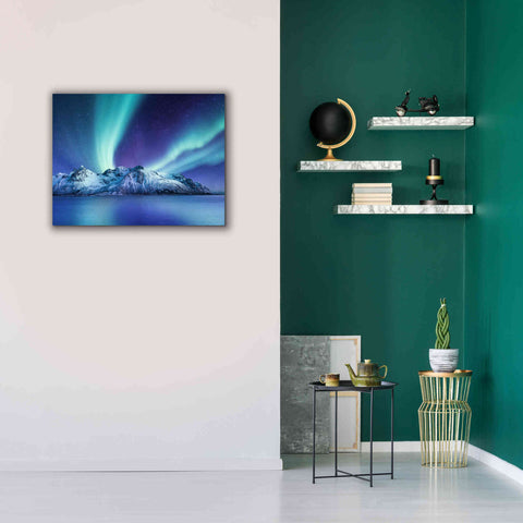 Image of 'Northern Lights In The Lofoten Islands Norway 1' by Epic Portfolio, Giclee Canvas Wall Art,34x26
