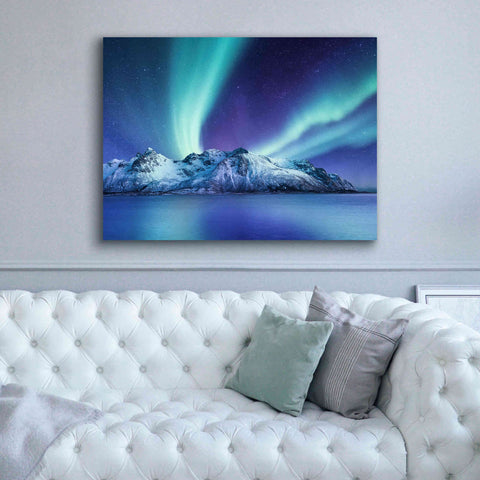 Image of 'Northern Lights In The Lofoten Islands Norway 1' by Epic Portfolio, Giclee Canvas Wall Art,54x40