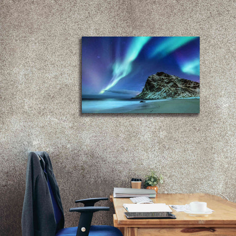 Image of 'Northern Lights In The Lofoten Islands Norway 2' by Epic Portfolio, Giclee Canvas Wall Art,40x26