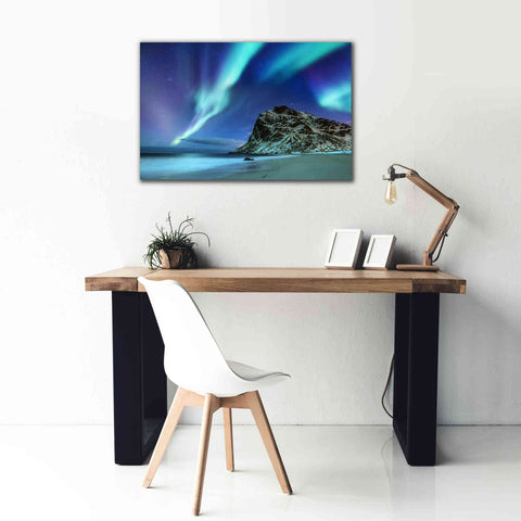 Image of 'Northern Lights In The Lofoten Islands Norway 2' by Epic Portfolio, Giclee Canvas Wall Art,40x26