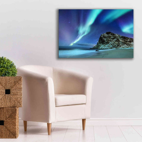 Image of 'Northern Lights In The Lofoten Islands Norway 2' by Epic Portfolio, Giclee Canvas Wall Art,40x26