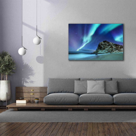 Image of 'Northern Lights In The Lofoten Islands Norway 2' by Epic Portfolio, Giclee Canvas Wall Art,60x40