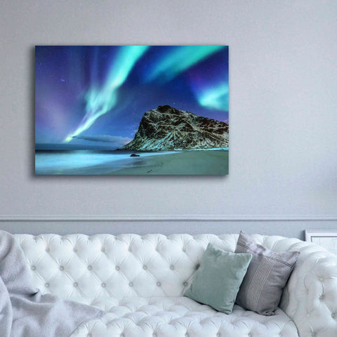 Image of 'Northern Lights In The Lofoten Islands Norway 2' by Epic Portfolio, Giclee Canvas Wall Art,60x40