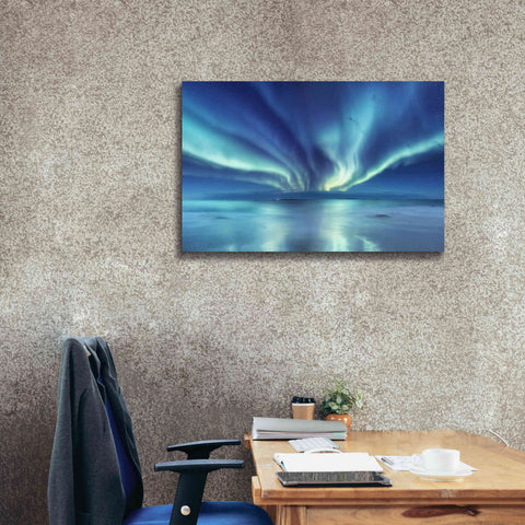 Image of 'Northern Lights In The Lofoten Islands Norway 3' by Epic Portfolio, Giclee Canvas Wall Art,40x26