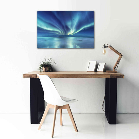 Image of 'Northern Lights In The Lofoten Islands Norway 3' by Epic Portfolio, Giclee Canvas Wall Art,40x26