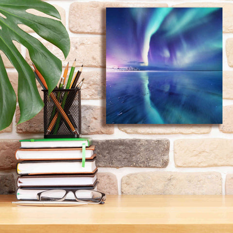 Image of 'Northern Lights In The Lofoten Islands Norway 4' by Epic Portfolio, Giclee Canvas Wall Art,12x12