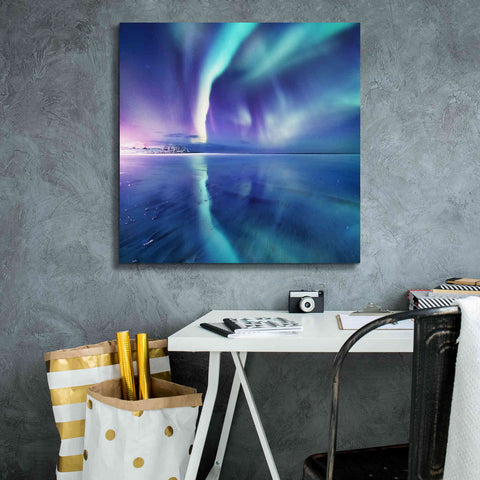 Image of 'Northern Lights In The Lofoten Islands Norway 4' by Epic Portfolio, Giclee Canvas Wall Art,26x26