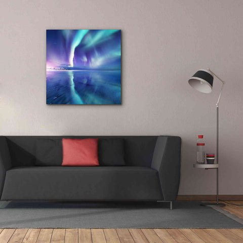 Image of 'Northern Lights In The Lofoten Islands Norway 4' by Epic Portfolio, Giclee Canvas Wall Art,37x37