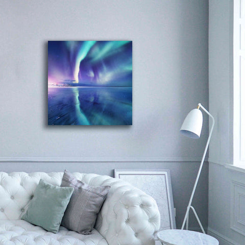 Image of 'Northern Lights In The Lofoten Islands Norway 4' by Epic Portfolio, Giclee Canvas Wall Art,37x37
