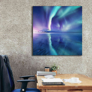 'Northern Lights In The Lofoten Islands Norway 4' by Epic Portfolio, Giclee Canvas Wall Art,37x37