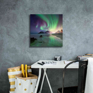 'Northern Lights In The Lofoten Islands Norway 5' by Epic Portfolio, Giclee Canvas Wall Art,18x18