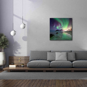 'Northern Lights In The Lofoten Islands Norway 5' by Epic Portfolio, Giclee Canvas Wall Art,37x37