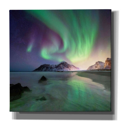 Image of 'Northern Lights In The Lofoten Islands Norway 5' by Epic Portfolio, Giclee Canvas Wall Art