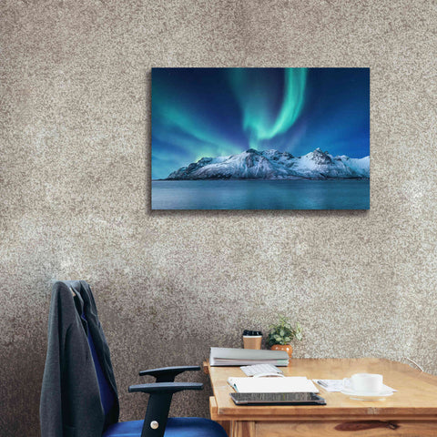 Image of 'Northern Lights In The Lofoten Islands Norway 6' by Epic Portfolio, Giclee Canvas Wall Art,40x26