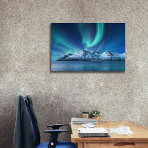 'Northern Lights In The Lofoten Islands Norway 6' by Epic Portfolio, Giclee Canvas Wall Art,40x26