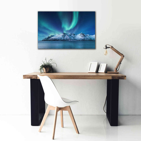 Image of 'Northern Lights In The Lofoten Islands Norway 6' by Epic Portfolio, Giclee Canvas Wall Art,40x26