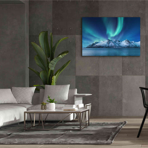 Image of 'Northern Lights In The Lofoten Islands Norway 6' by Epic Portfolio, Giclee Canvas Wall Art,60x40