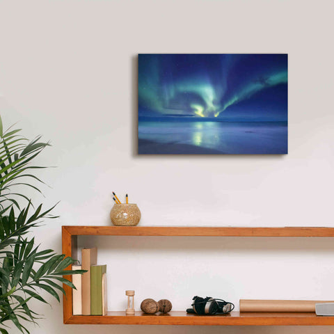 Image of 'Northern Lights In The Lofoten Islands Norway 7' by Epic Portfolio, Giclee Canvas Wall Art,18x12