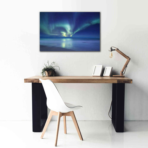 Image of 'Northern Lights In The Lofoten Islands Norway 7' by Epic Portfolio, Giclee Canvas Wall Art,40x26