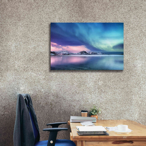 Image of 'Northern Lights In The Lofoten Islands Norway 8' by Epic Portfolio, Giclee Canvas Wall Art,40x26